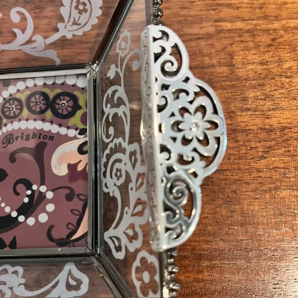 Brighton Glass Paisley Jewelry Trinket Dish Tray